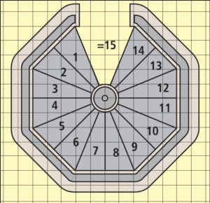 8 hoektrap Zuil in het midden-van 25 cm ronde elementen